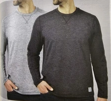 Rugged Elements Men's Long Sleeve Crew 2 Pack Shirts Size S Black & Gray 