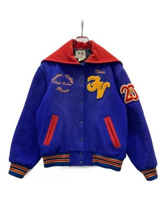 C&L                    Patch Sailor Collar Varsity Jacket blue