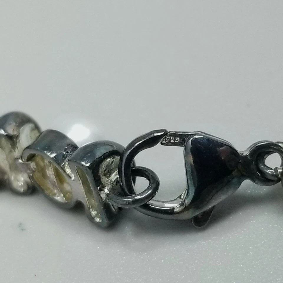 Brazalete vintage de plata de ley de perlas blancas cultivadas de 6 1/2 pulgadas de largo Foto 4 de 4