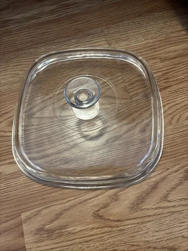 Vintage Corning Ware Pyrex A-12-C Square Glass Domed Replacement Lid Clear