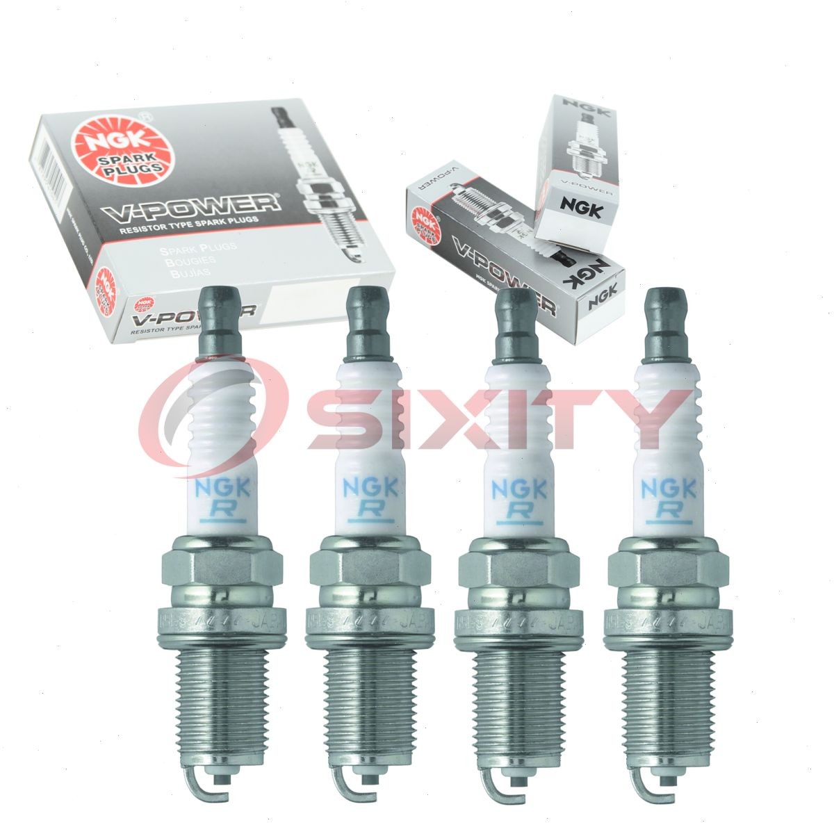 4 pcs NGK V-Power Spark Plugs for 1990-2001 Volkswagen Jetta 2.0L L4 - ei