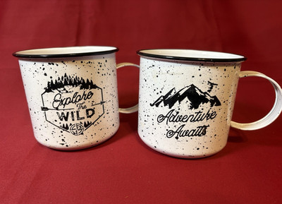 DesignPac Adventure Awaits/Explore the Wild Painted Metal Mug Single or Set 