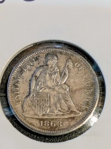 ◢ 1863 S Seated Liberty Dime ◣ Xtra Fine- RARE