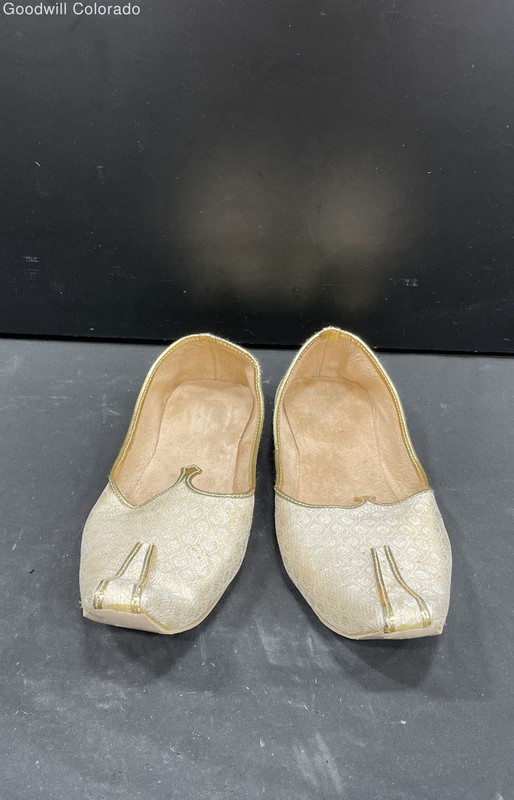 Kalu Ram Dabby Mens White Silver Traditional Indian Punjabi Jutti Size 16