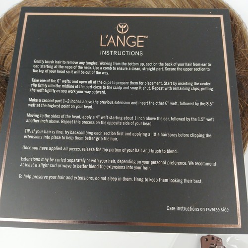 LANGE #44 Balayage LB/PB 7 Piece Set 14" Clip In 2019 Blonde Tips NEW - Picture 6 of 10