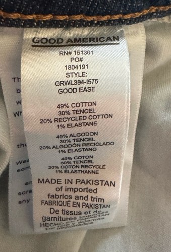 NEW Good American Good Ease Relaxed Wide Leg Jeans Womens Size 15 Blue - Picture 10 of 10