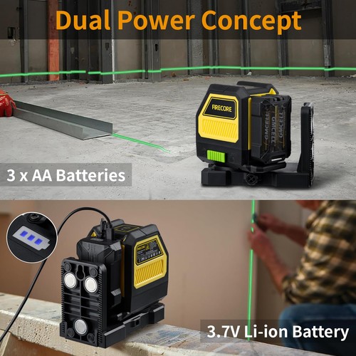 Outdoor Laser Level Kit, Self Leveling Cross Line Laser Level with Dual Power... - Picture 3 of 8