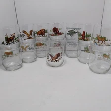 Vintage Libbey Sunoco Wildlife Themed Whiskey Glasses Your Choice