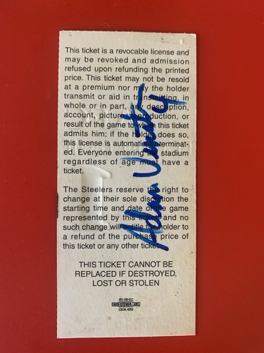 Jerome Bettis & Adam Vinatieri Signed Playoff Ticket Stub HOF ⚾️BWB⚾️ Guarantee - Picture 2 of 2
