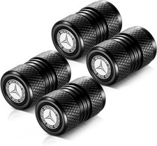 4 X Black Tire Air Valve Stem Cap Dust Cover Fit For Most Mercedes Benz Cars