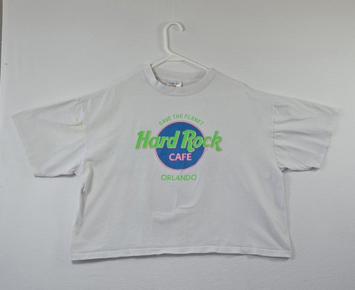 Vintage Hard Rock Cafe Orlando Save The Planet Oversized Cropped Shirt One Sz (2X) - Bild 1 von 13