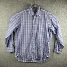 Turnbull & Asser England Dress Shirt 16� Mens Large Blue Purple Stripe 3-Button