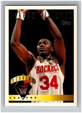 1995-96 Topps Hakeem Olajuwon #7 League Leaders NBA Houston Rockets Basketball