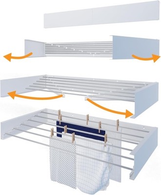 Glide faltbarer Wand-Wäscheständer 100 cm weiß 25 kg
