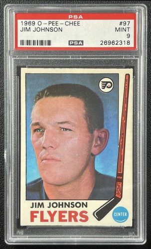 JIM JOHNSON PSA 9 1969-70 O-PEE-CHEE OPC HOCKEY #97 FLYERS 318