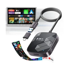 3-in-1 Wireless CarPlay Adapter, Car TV Mate Pro Max 2025 Upgraded [Metal & G...