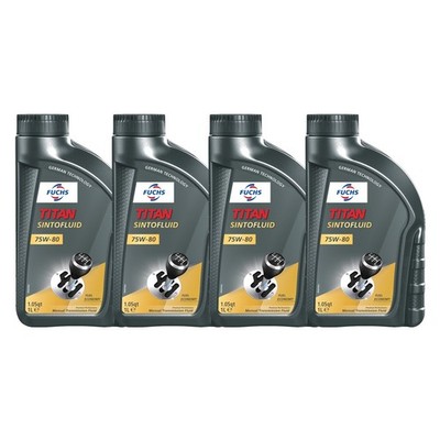 Fuchs 4 Liter TITAN SINTOFLUID SAE 75W-80 Manual Transmission Fluid 4 x 1L