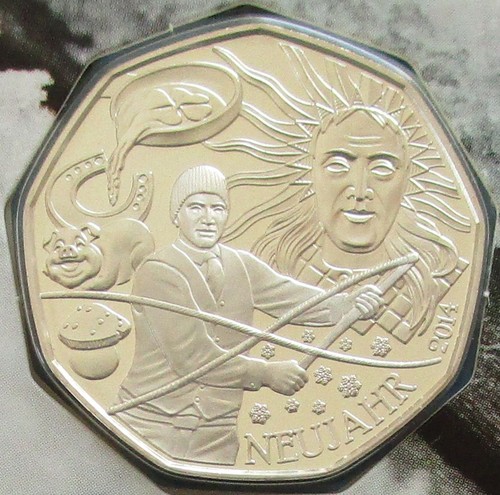 Österreich 5 Euro 2014 Neujahr Glück zum Schenken Silber BU - Picture 2 of 2