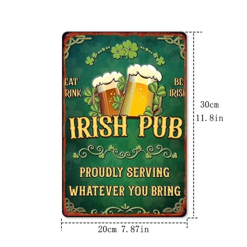 Vintage Irish Pub St. Patrick'S Day Tin Metal Signs Home Décor 8x12