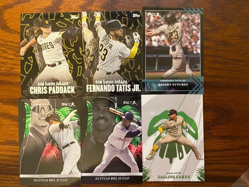 San Diego Padres Topps 6 card lot no dups Paddack Tatis Machado Gwynn Soto