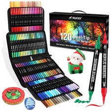 120 Colors Acrylic Paint Markers, Dual Tip 1 Count Pack of 120 , 120