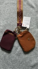 Lululemon Dual Pouch Wristlet Wallet Keychain New Maroon