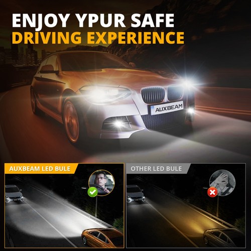 AUXBEAM H11 LED Headlight Low Beam Bulb Super Bright Fanless 6500K White 20000LM - Picture 3 of 12