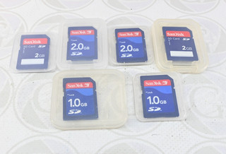 6x Sandisk SD with 1 and 2 GB and a total of 10 GB GT24 auction