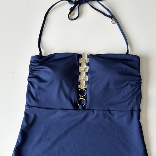 NUOVO! $172 TRINA TURK MONACO COSTUME DA BAGNO PEZZO UNICO BLU NAVY TAGLIA 8 - Foto 5 di 8