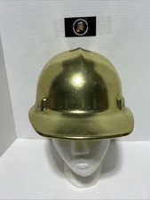 Vintage Jackson Products Alumicap Hard Hat Aluminum Safety Helmet Mining Gold.