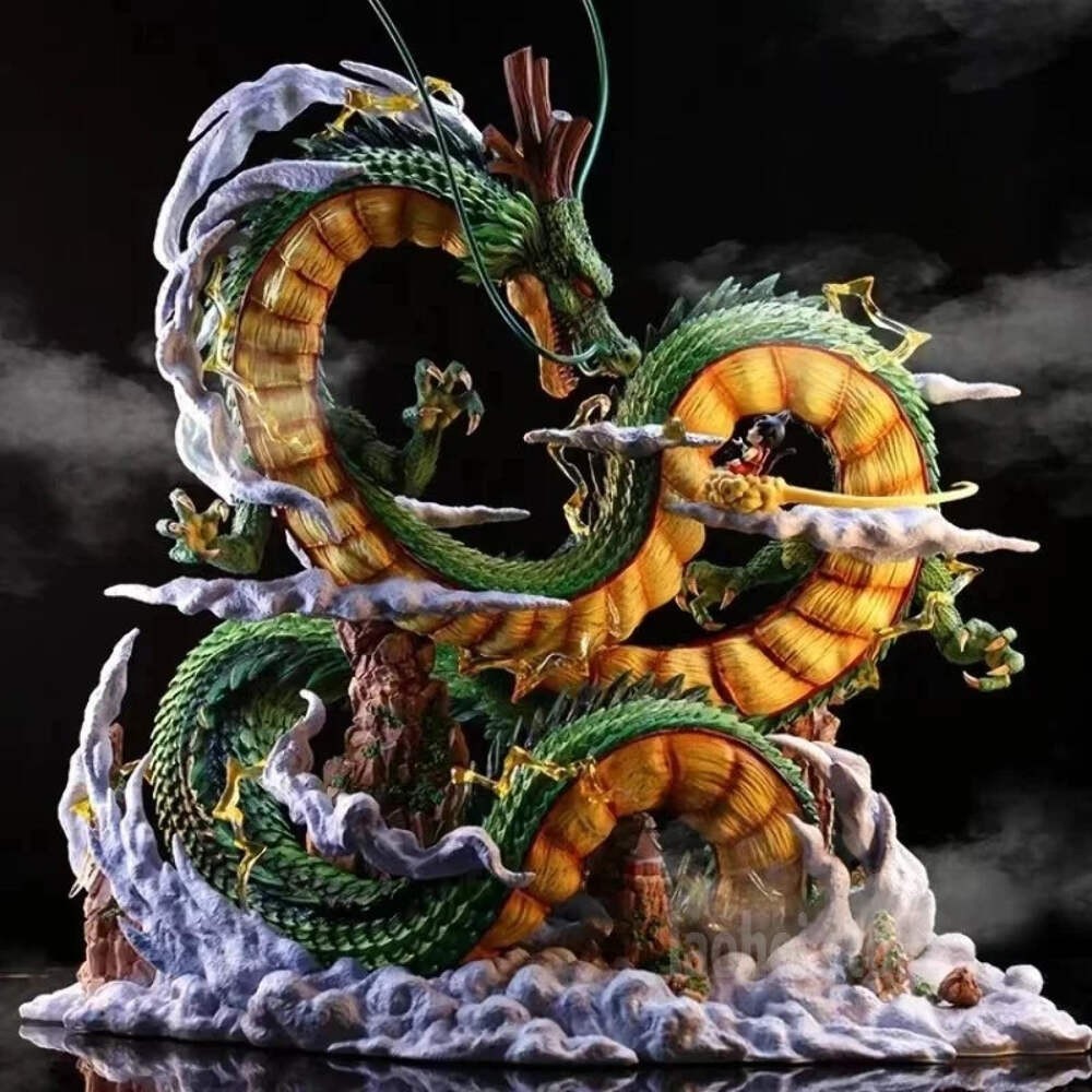 Figura de Dragon Ball Shenron y Goku 24cm PVC Estatua Coleccionista Anime Manga