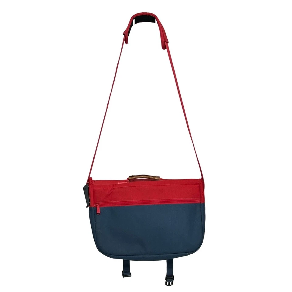 Herschel Supply Co. Bolso Mensajero Portátil Grande Rojo Azul Ajustable Foto 2 de 4