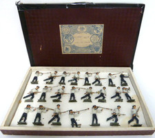 Heyde marinai marinai tempesta fuoco 23 figure in peltro 5 cm i ott. 1910 circa raro /18