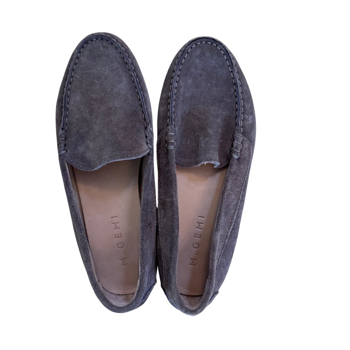 M. Gemi The Felize Brown Gray Suede Driving Loafers Size 37 