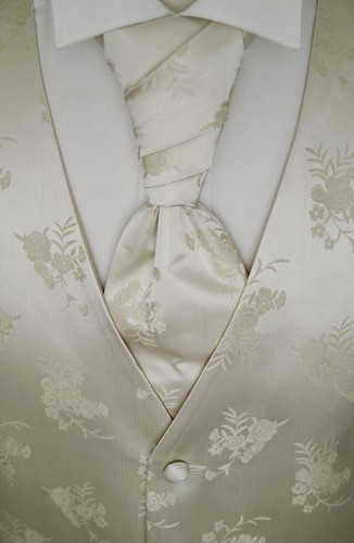 Hochzeitsweste mit Plastron, Einstecktuch und Krawatte 4-tlg. Modell Nr.10.1 - Picture 3 of 6