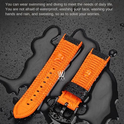 Nylon Kautschuk Uhrenarmband bunt wasserdicht weich Armband Dornschließe Armband 20-23 mm - Bild 22 von 60