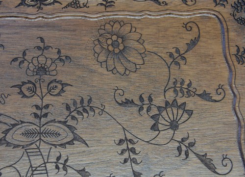 Blue Danube Motif African Mahogany Serving Tray - Picture 5 of 6