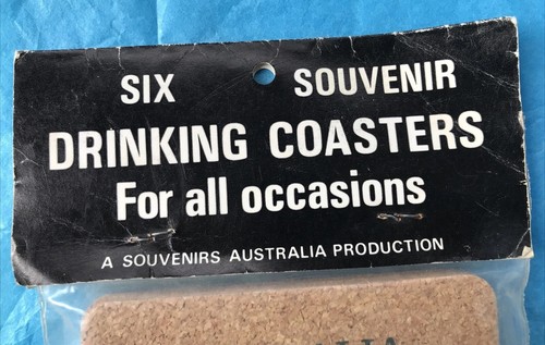 Sottobicchieri vintage in sughero arte aborigena australiana animali che bevono 3,5" numero 6 nuovi con scatola - Foto 9 di 9