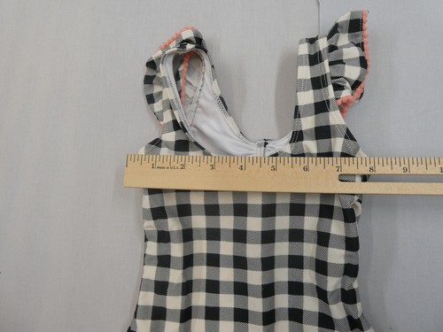 Jessica Simpson Toddler Girls Swimsuit Black White Plaid One Piece Bow 18M - Picture 5 of 9