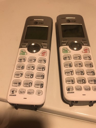 One AT&T EL52219 EL52319 Replacement White Silver Handset with Battery Works - Picture 2 of 4