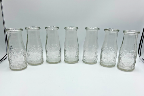 Milchmilch von Heritage Company Since 1810 Kiesel Glas 1/2 Pint Flasche 5,5" Höhe - Bild 2 von 7