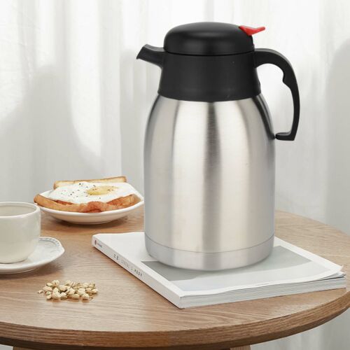 Thermoskanne Edelstahl 1.5 Liter Isolierkanne Kaffee Tee Kanne Einhandautomatik - Bild 11 von 19