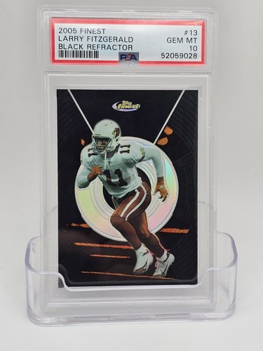 2005 Larry Fitzgerald Topps Finest Black REFRACTOR PSA 10 💎 Pop 2