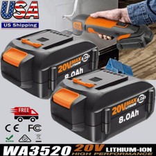 2pack For WORX 20V 8.0AH MAX Extend Lithium-Ion Battery WA3525 WA3575 WA3520