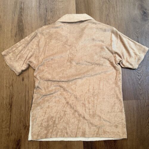 1970s Terry Cloth Shirt Polo Vintage NOS Hippie Disco Boogie Nights Mod Mens XL - Picture 12 of 12