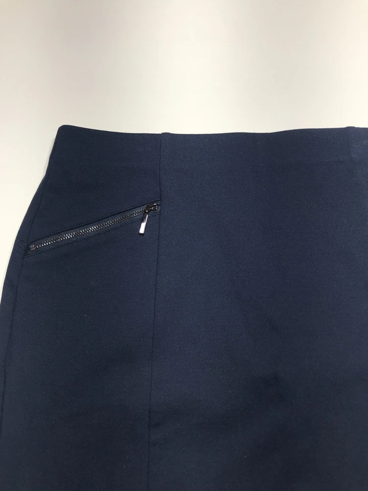 Falda Alfani Mujer 8 Azul Elastizada Ponte Pull On Lápiz Imitación Bolsillos Bodycon Foto 3 de 4