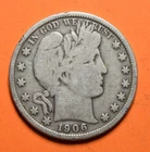 1906 Barber Half Dollar ~ F FINE ~ LIBERTY ~ 90% Silver 50c US Coin