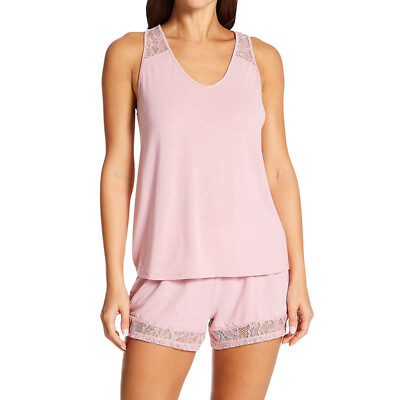FLORA NIKROOZ Women's Frances Knit Cami Short Set sz M Medium Dusty Rose Pink