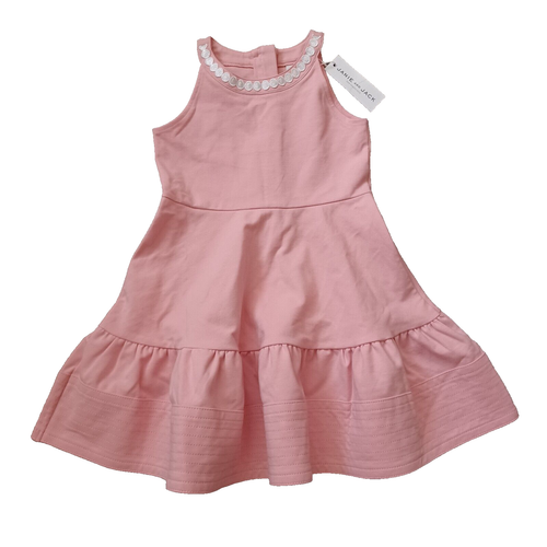 Janie and Jack Pointe Dress Girl Size 5 Pink Button Back NWT $56