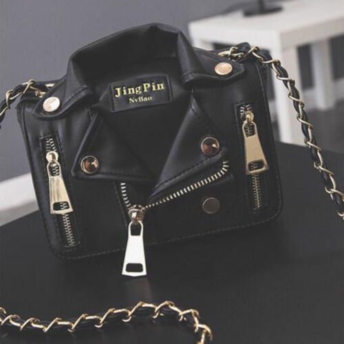 Hot Women Rivet PU Leather Handbag Chain Stylish Bag Jacket Messenger Crossbody - Picture 10 of 13